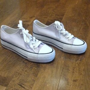 Purple And White Canvas Sneakers - Like New!